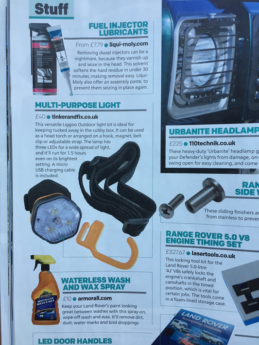 Liggo Light featured in Land Rover Owner International Magazine