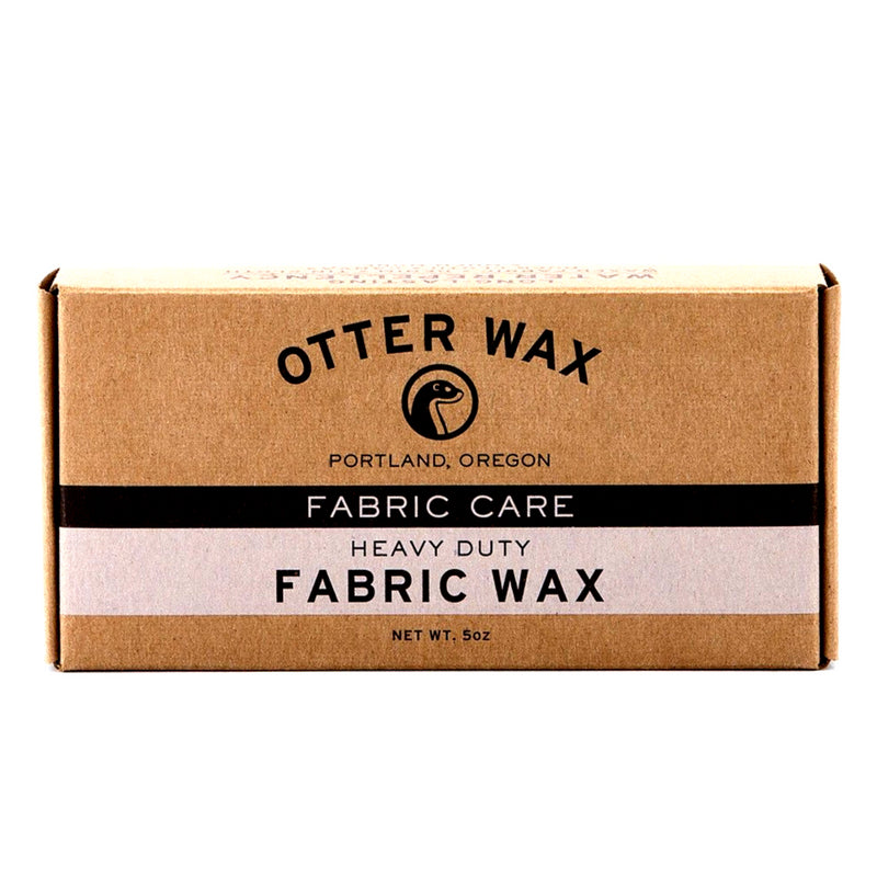 Bar of Otter Wax fabric wax in brown cardboard box