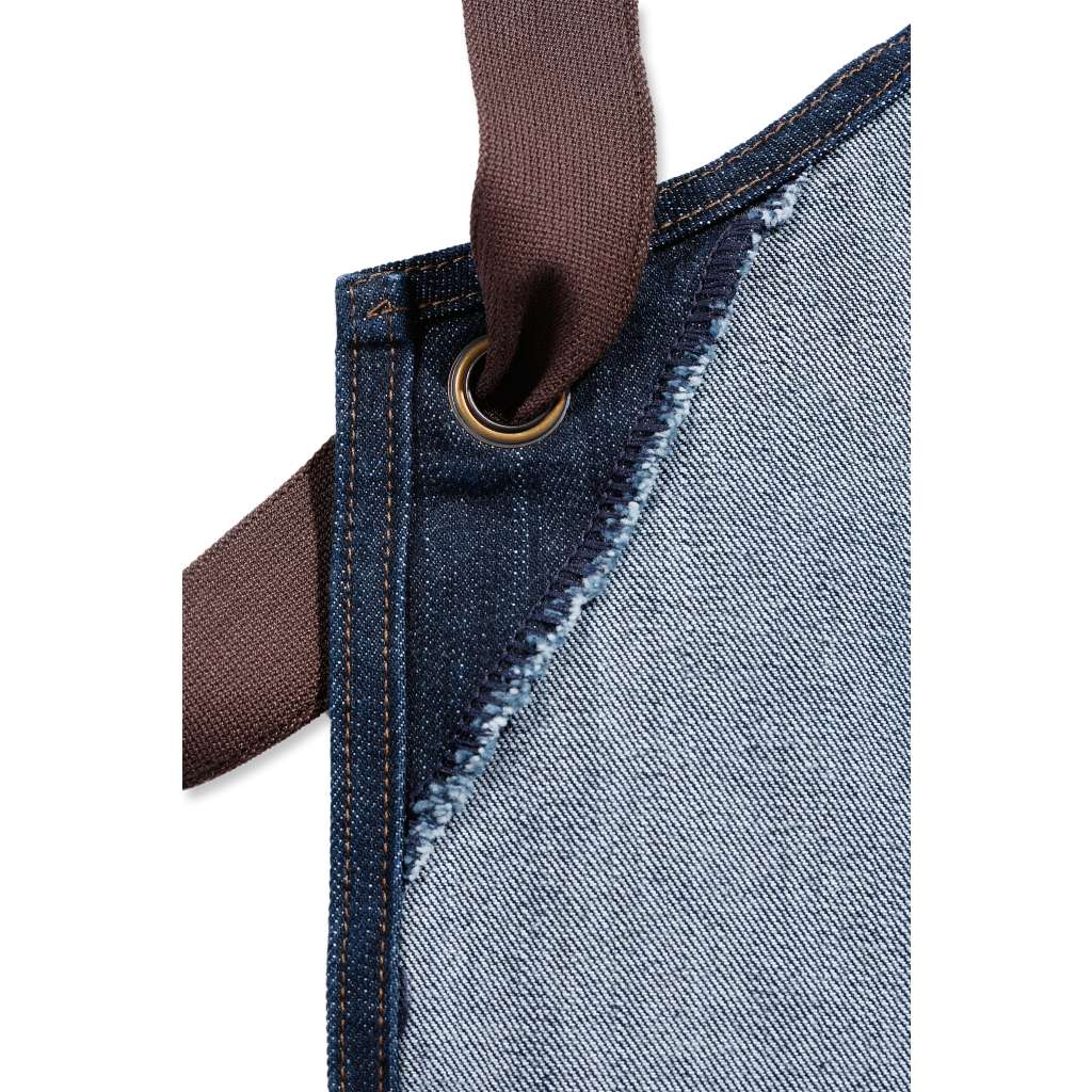 close up image of inside of Carharrt denim apron strap