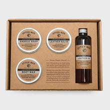 inside of Otter Wax leather care kit